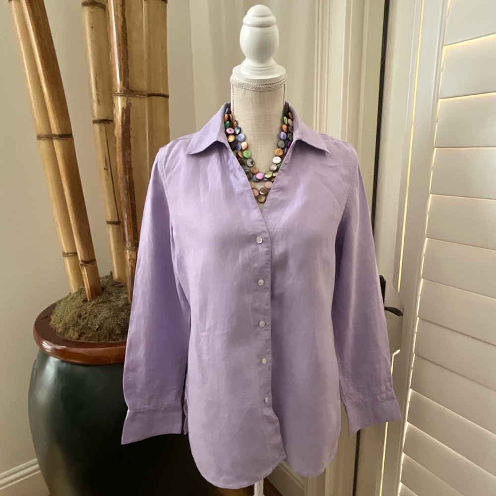 Talbots Irish Linen Blouse in Light Purple